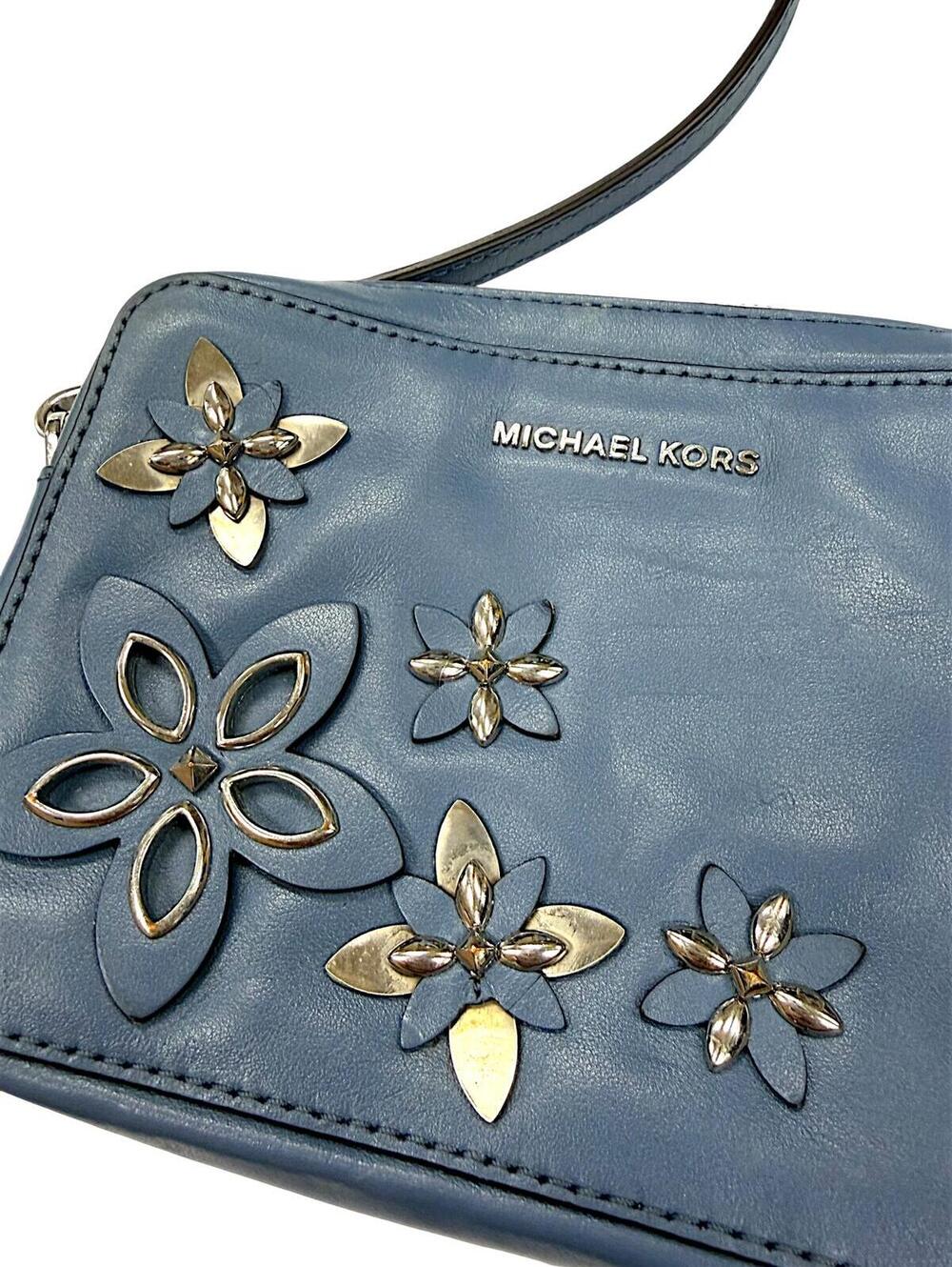 Michael Kors Blue Floral Applique Crossbody Bag - Picture 3 of 10